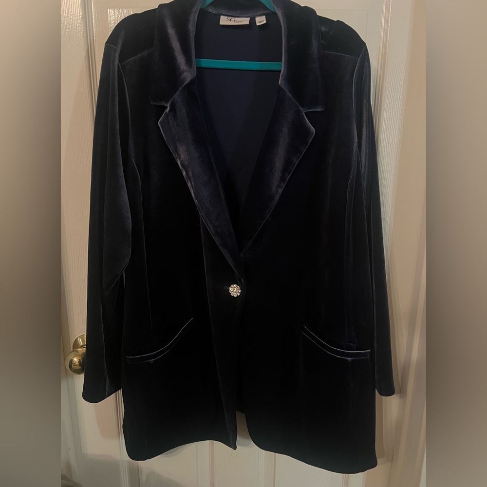 Tailored by Susan Graver Velvet Fusion Peak Lapel Blazer